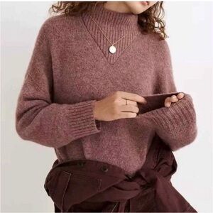 Madewell Dillon Mockneck Pullover Sweater in Heather Loganberry EUC
